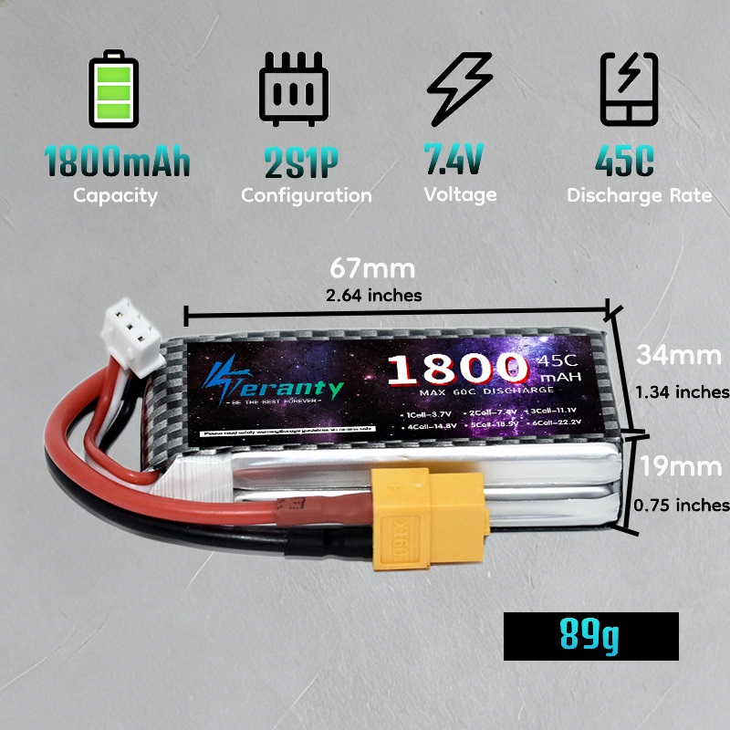 TERANTY 2S 3S 4S 1800mAh Lipo  - Drone Battery Lipo 评论和价格